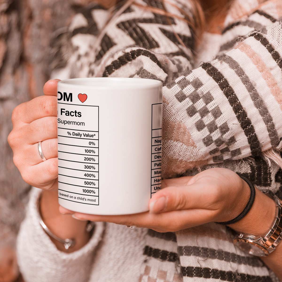 #1 Mom Nutrition Facts Coffee Mug Gift For Mom