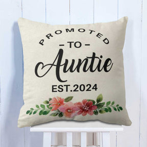 Personalised Promoted to Auntie Cushion