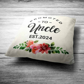 Personalised Promoted to Uncle Cushion