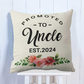 Personalised Promoted to Uncle Cushion