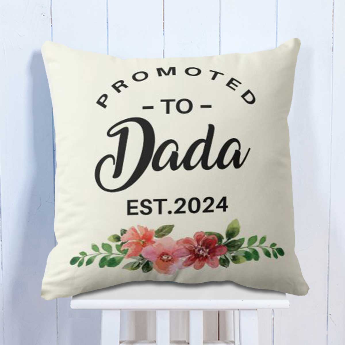 Personalised Promoted to Dada Cushion