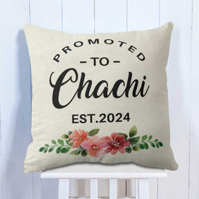 Personalised Promoted to Chachi Cushion