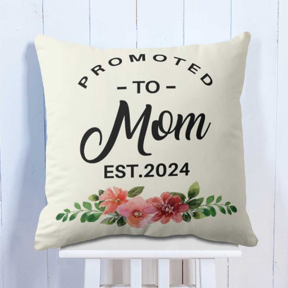 Personalised Promoted to Mom Cushion