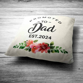 Personalised Promoted to Dad Cushion