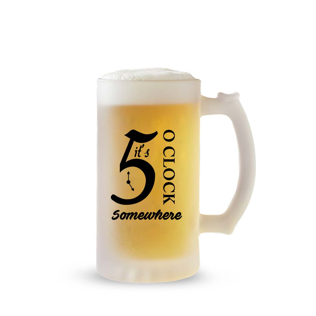 Its 5o'Clock Somewhere Frosted Beer Mug