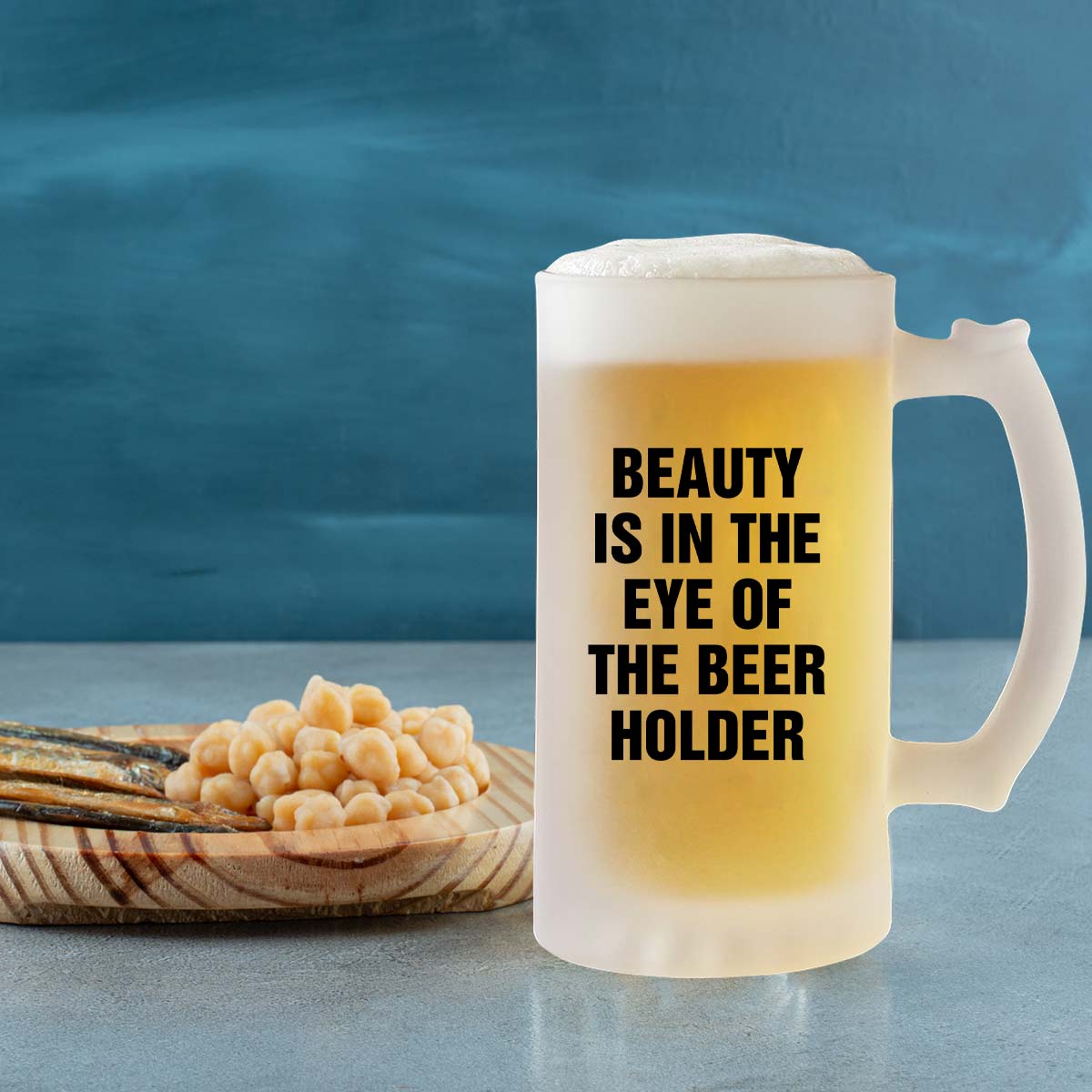 Beauty Is in The Eye Of The Beer Holder Frosted Beer Mug