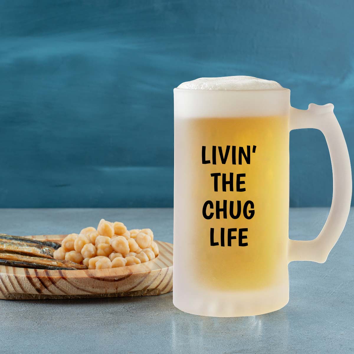 Livin The Chug Life Frosted Beer Mug