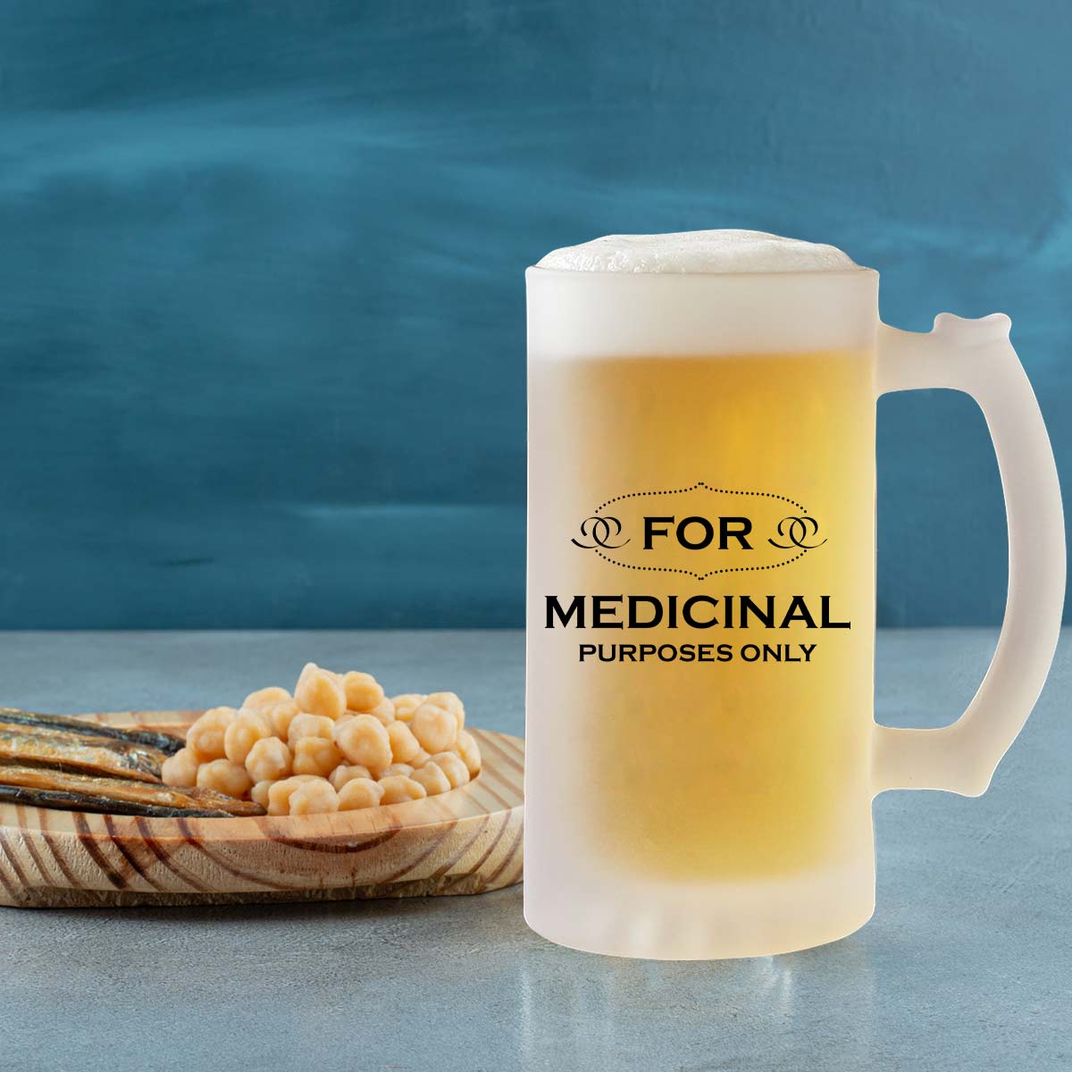 For Medicinal Purpose Only Frosted Beer Mug