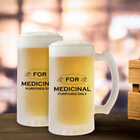 For Medicinal Purpose Only Frosted Beer Mug