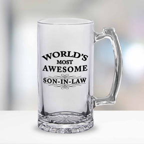 World's Most Awesome Son In Law Frosted Beer Mug