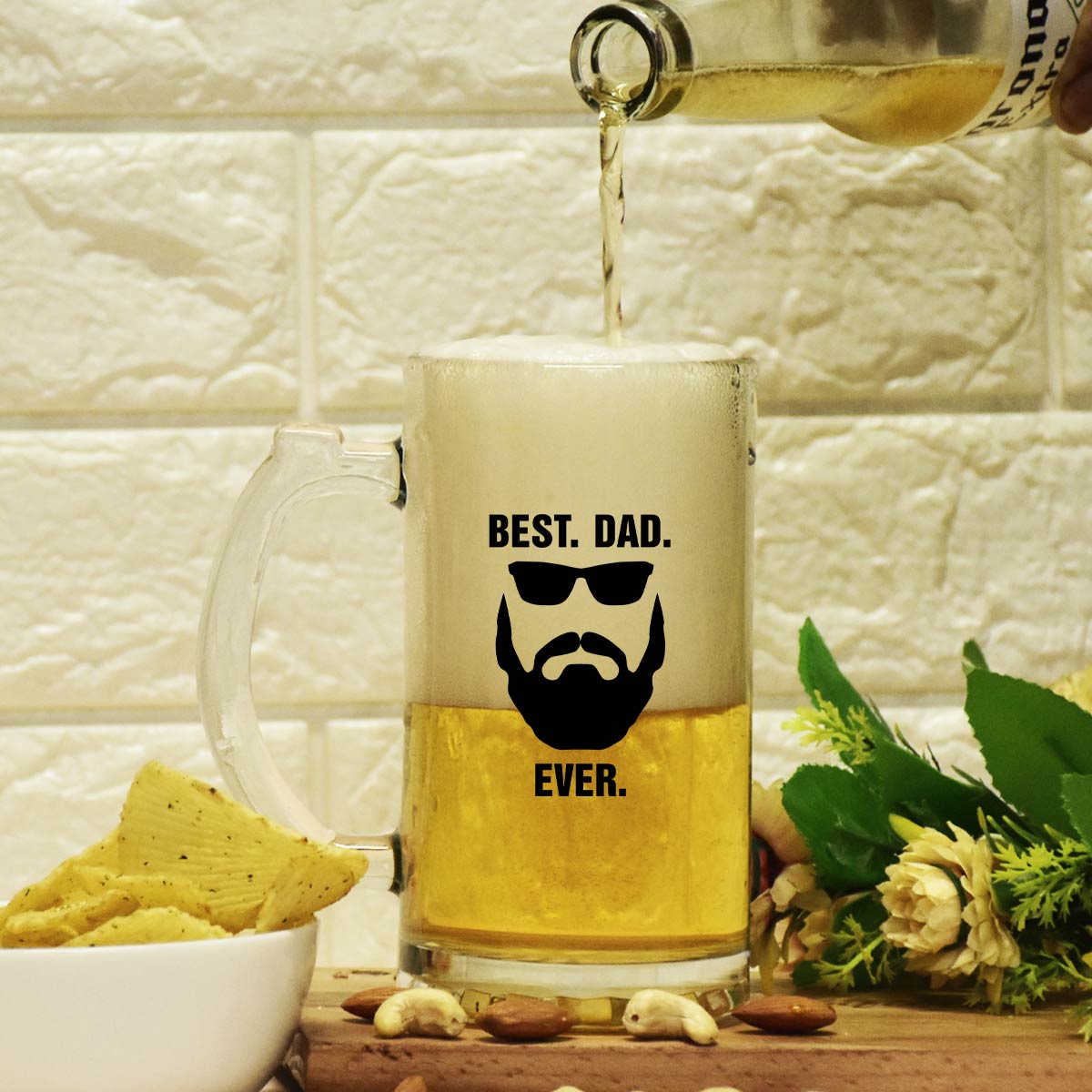 Best Dad Ever Frosted Beer Mug Gift For Father's Day