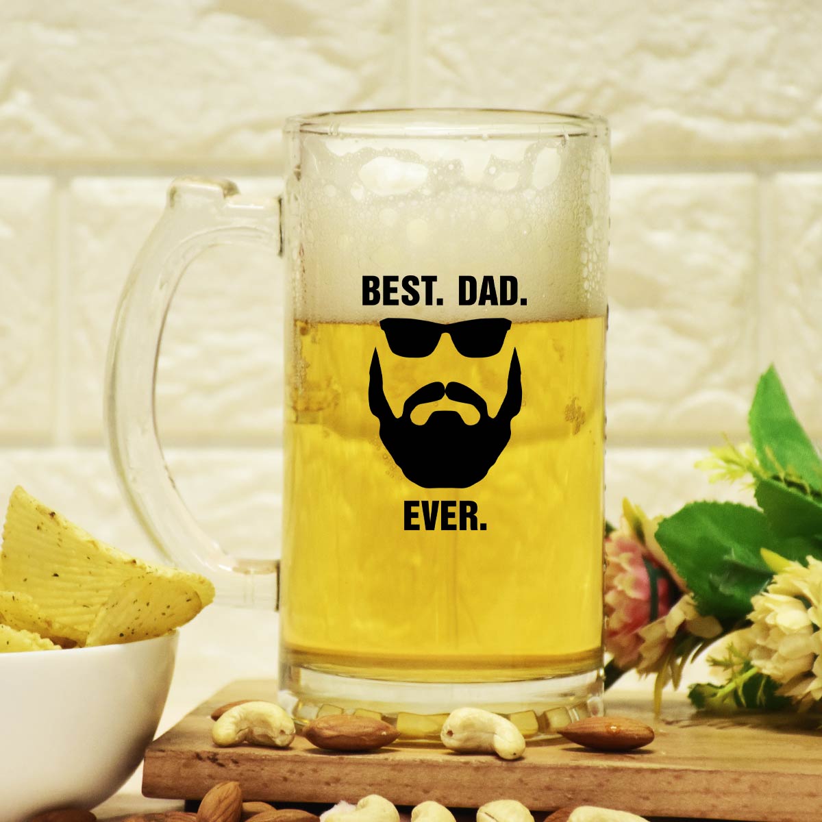 Best Dad Ever Frosted Beer Mug Gift For Father's Day
