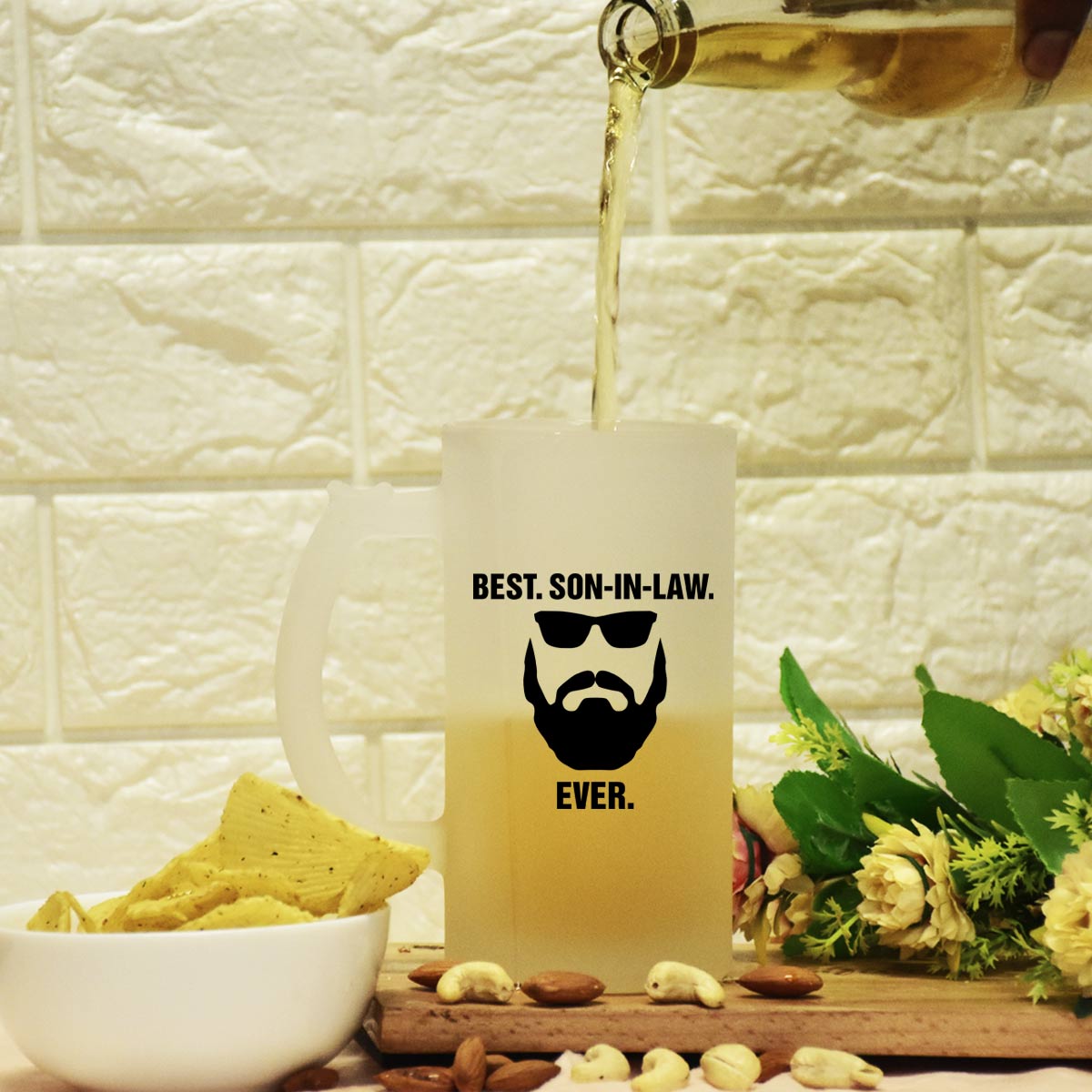 Best Son In Law Frosted Beer Mug