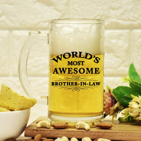 World's Most Awesome Brother In Law Frosted Beer Mug