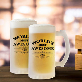 World's Most Awesome Dad Frosted Beer Mug