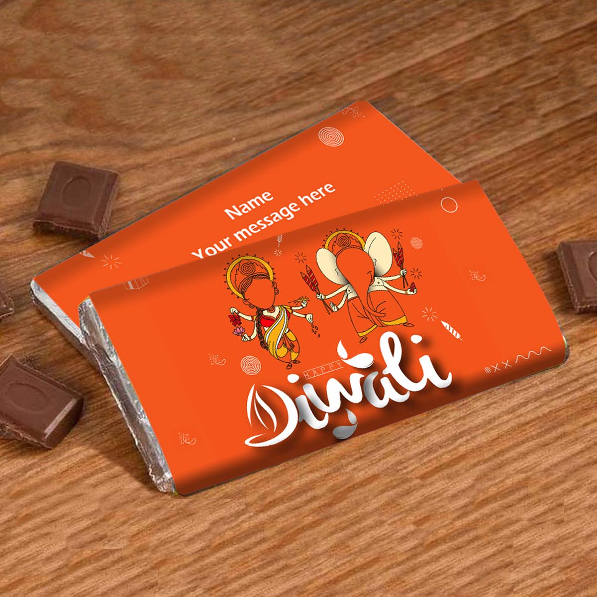 Personalised Laxmi Ganesha Diwali choco Bar