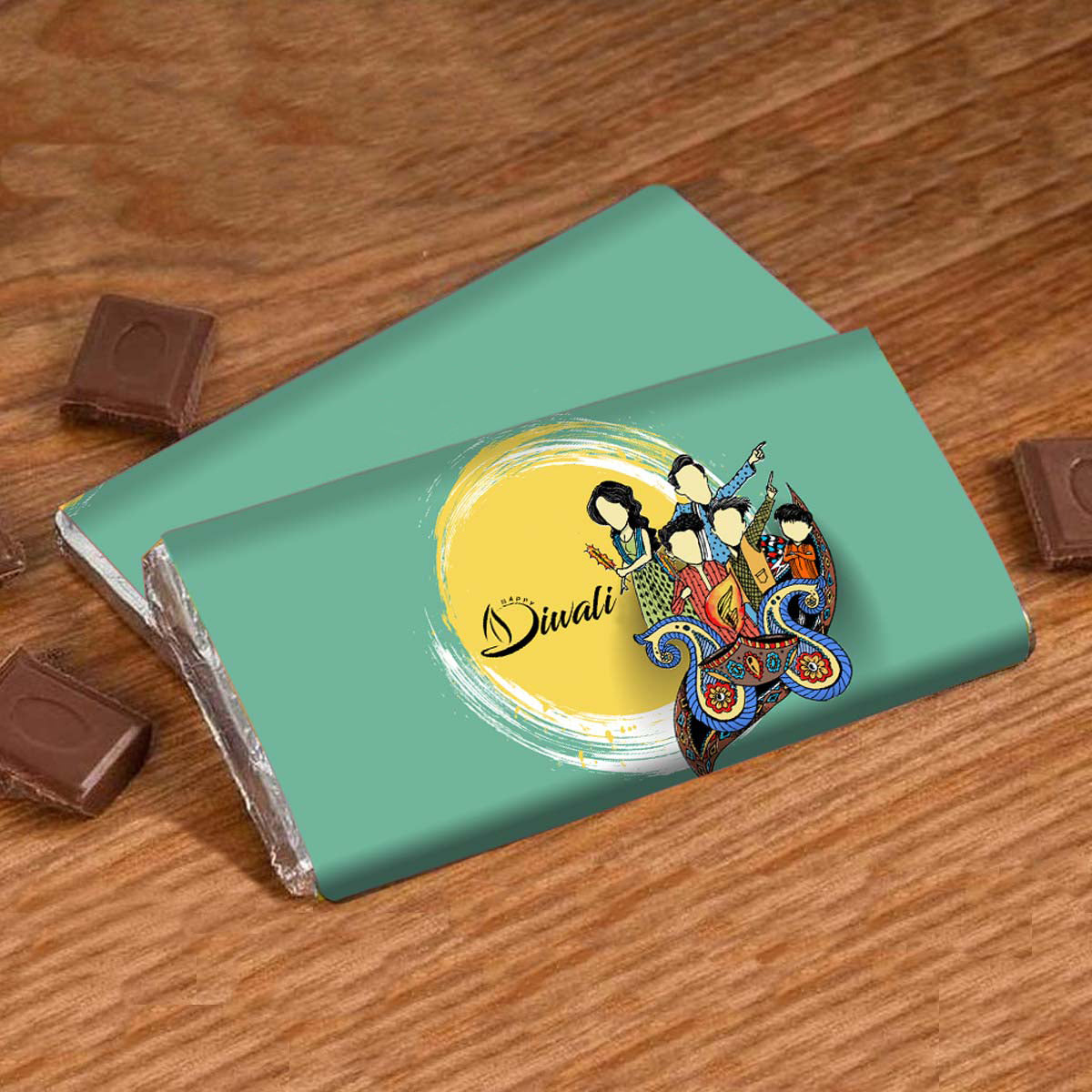 Personalised Happy Diwali Crackers Choco Bar