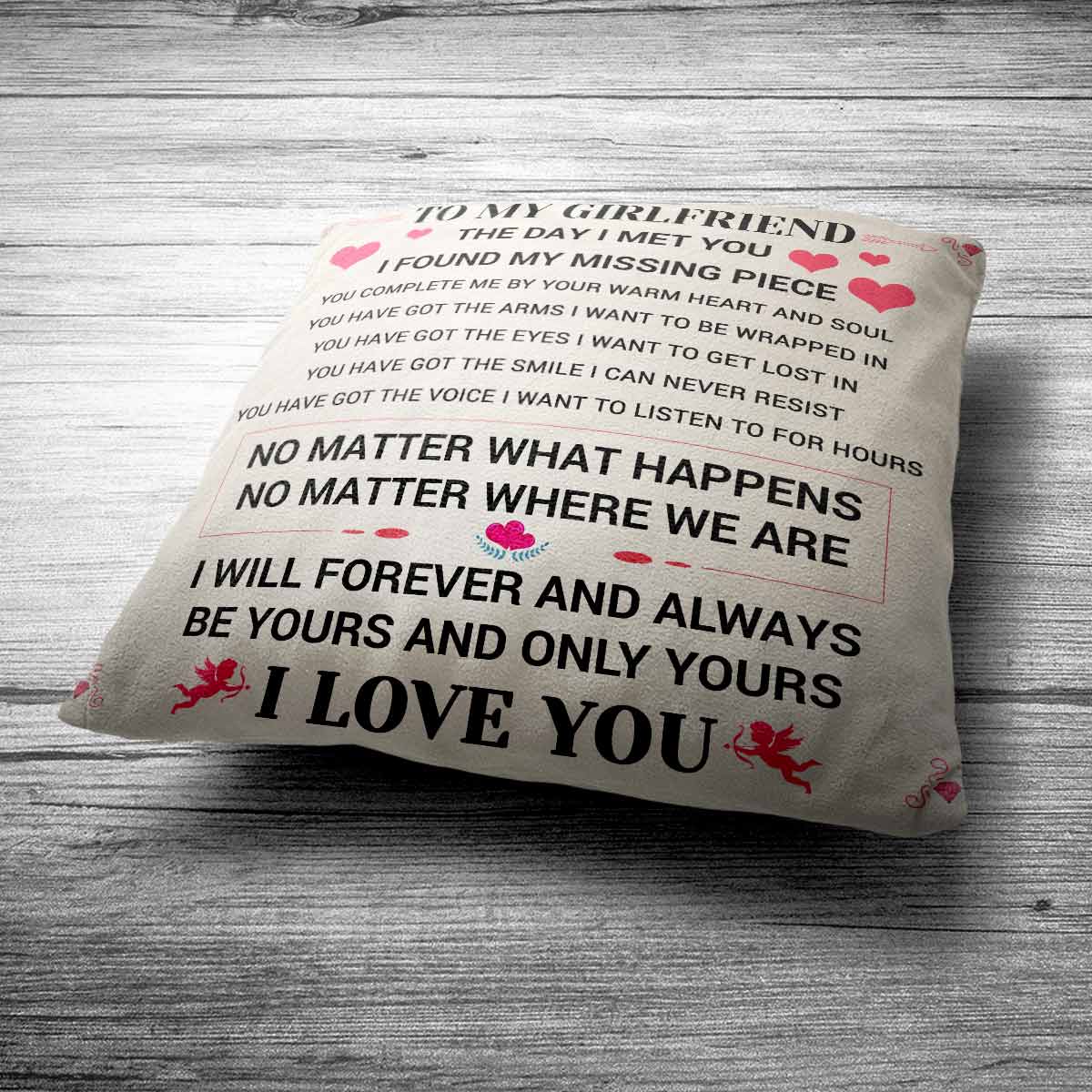 To My Girlfriend Cushion for Valentine's Day