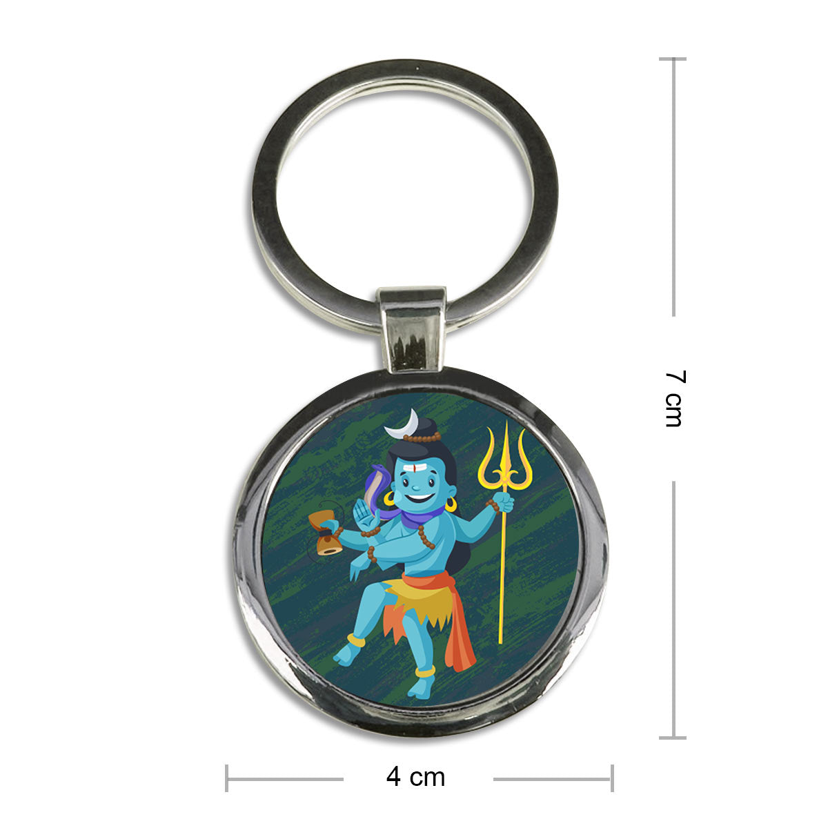 Lord Shiv Ji Round Metal Keychain