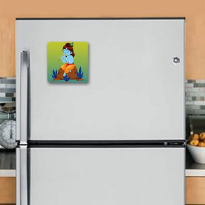 Bal Krishna Playing Fluet Fridge Magnet