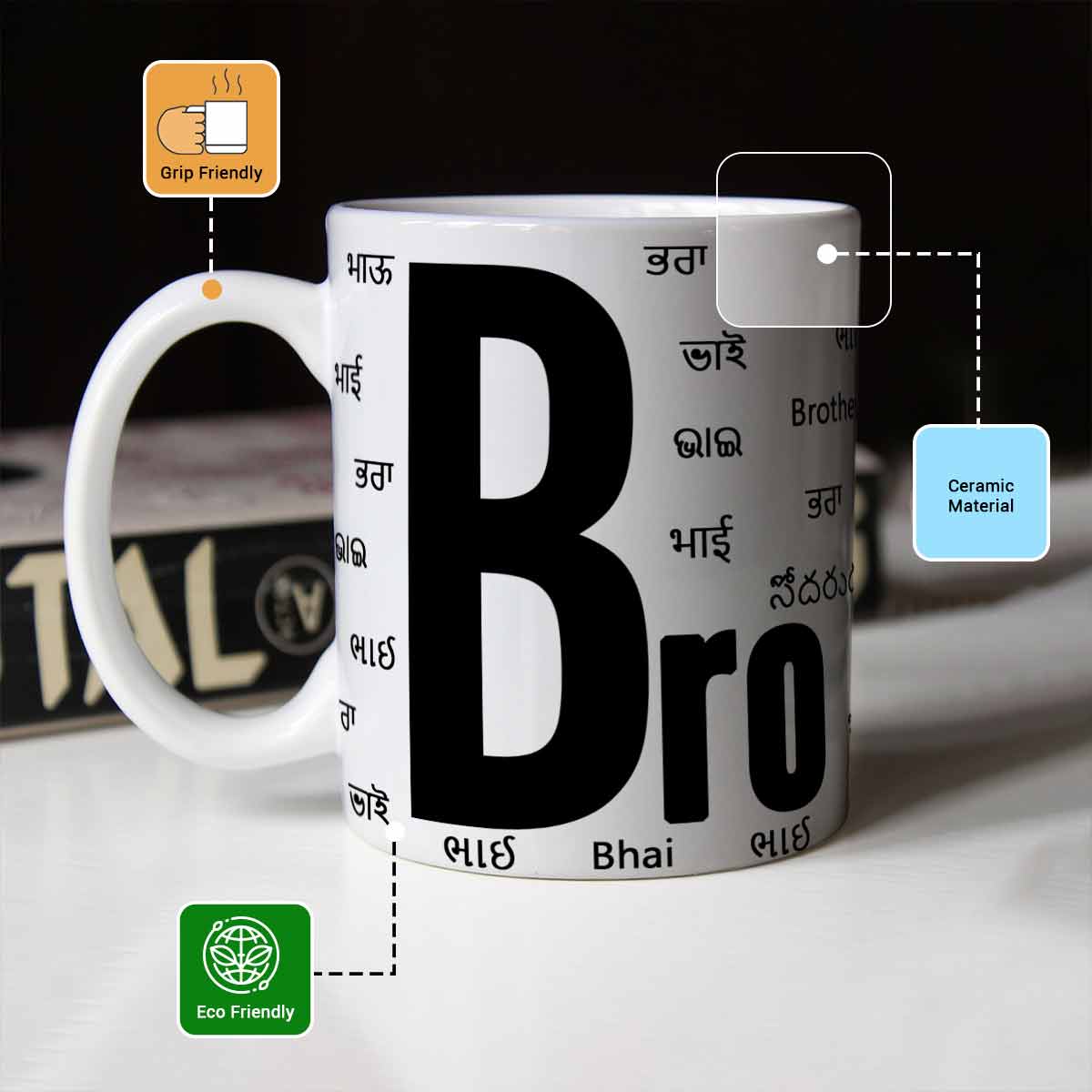 Brother in Multiple Language Mug