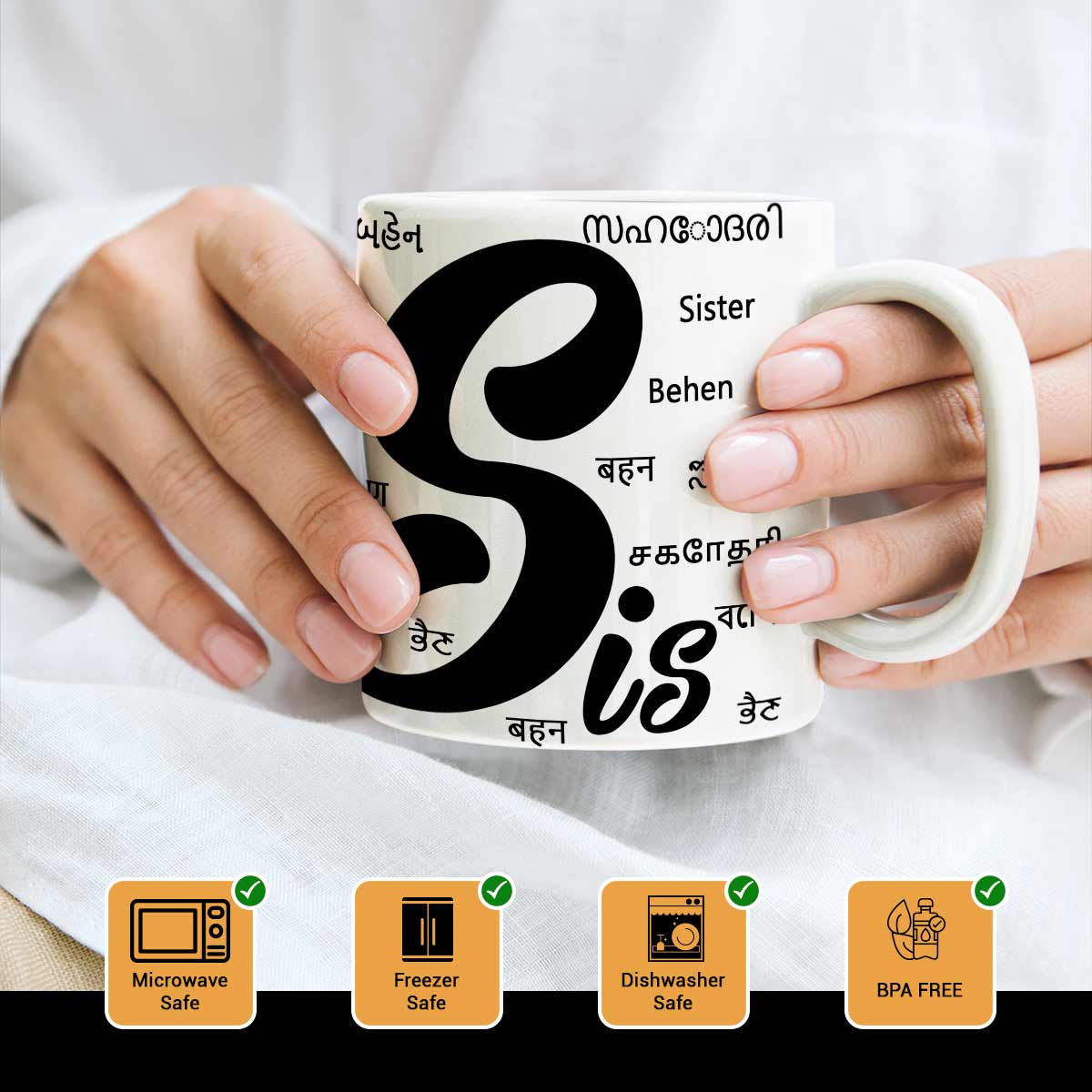 Sister in Multiple Language Mug