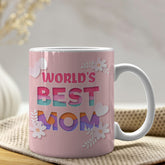 World's Best Mom Ceramic Pink Coffee Mug Gift For Mother