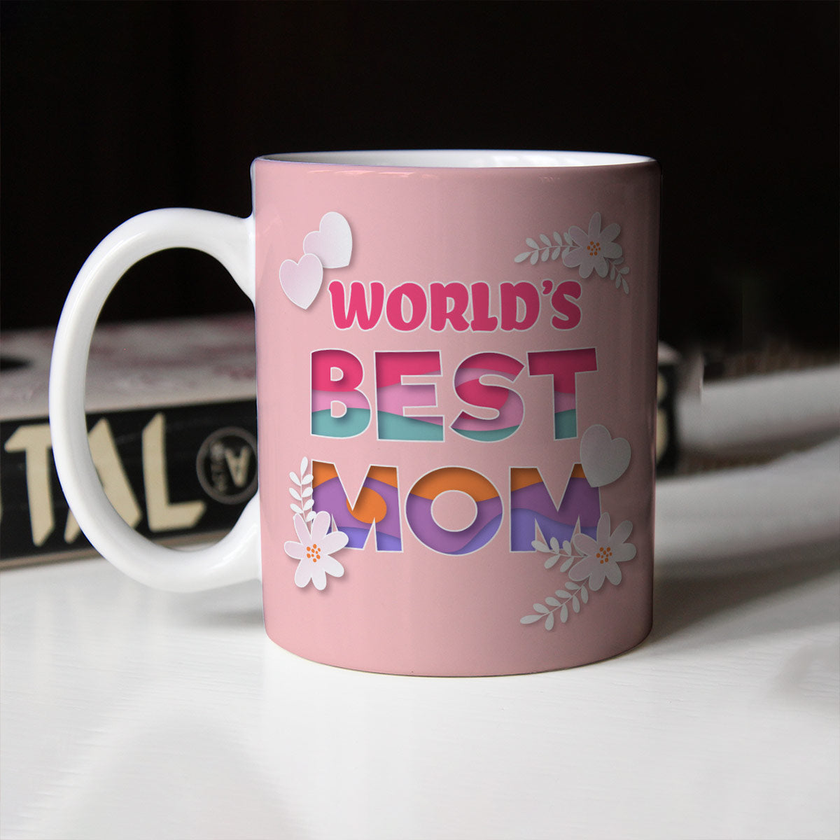 World's Best Mom Ceramic Pink Coffee Mug Gift For Mother