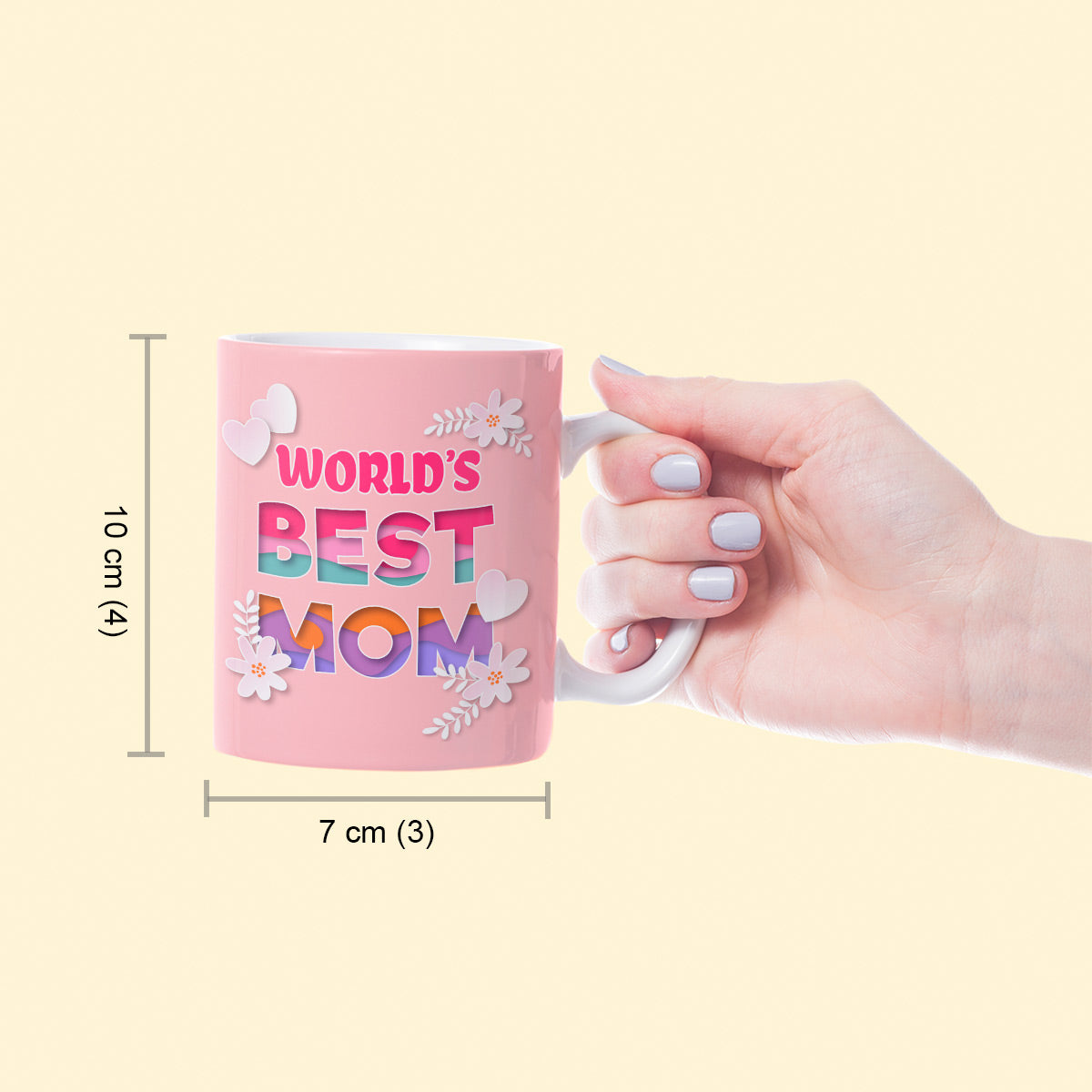 World's Best Mom Ceramic Pink Coffee Mug Gift For Mother