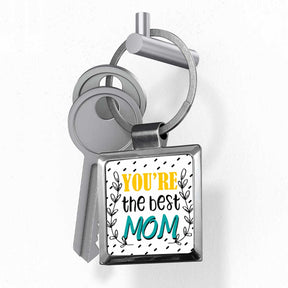 You are the Best Mom Square Metal Keychain