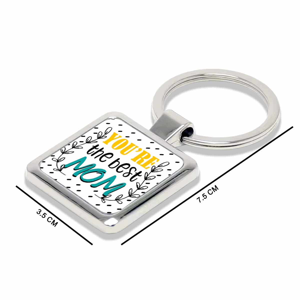 You are the Best Mom Square Metal Keychain