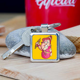 Angry Mom Square Metal Keychain Gift For Mother's Day