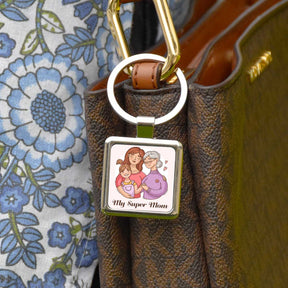 My Super Mom Metal Keychain Gift For Mother's Day