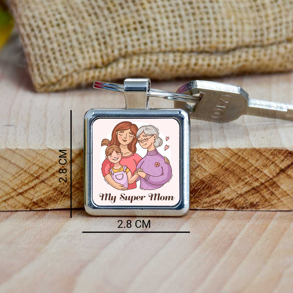 My Super Mom Metal Keychain Gift For Mother's Day