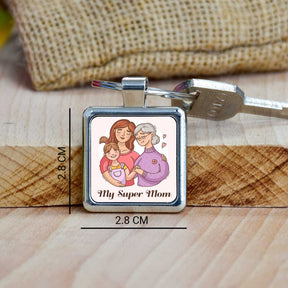My Super Mom Metal Keychain Gift For Mother's Day