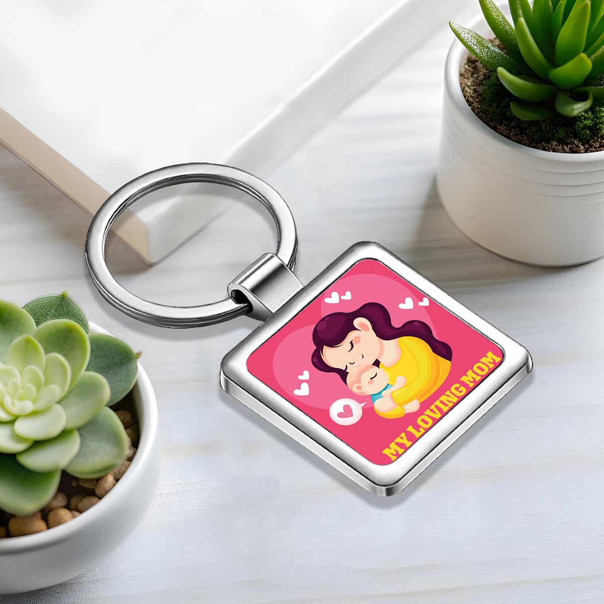 Loving Mother Metal Keychain