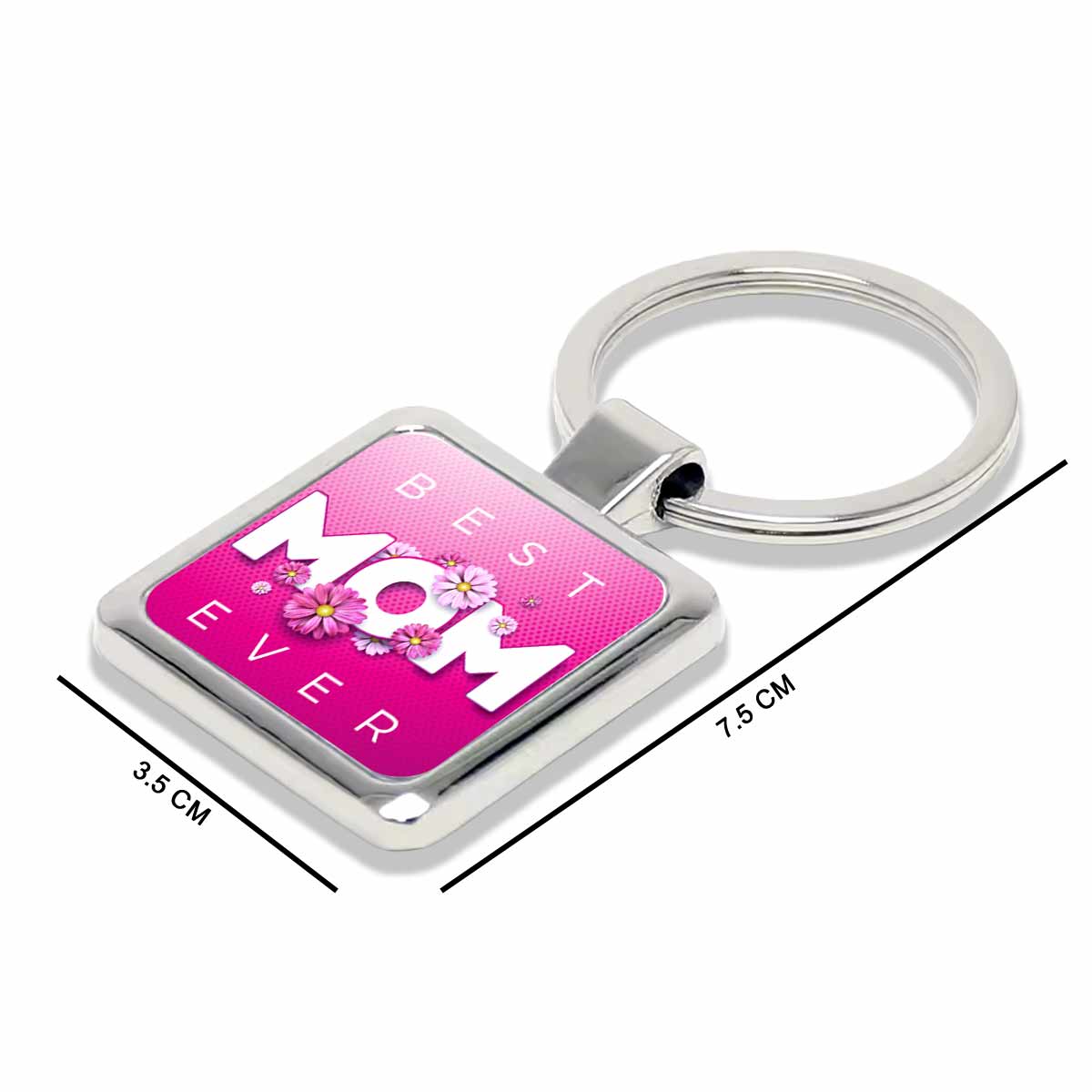 Best Mom Square Metal Keychain For Birthday