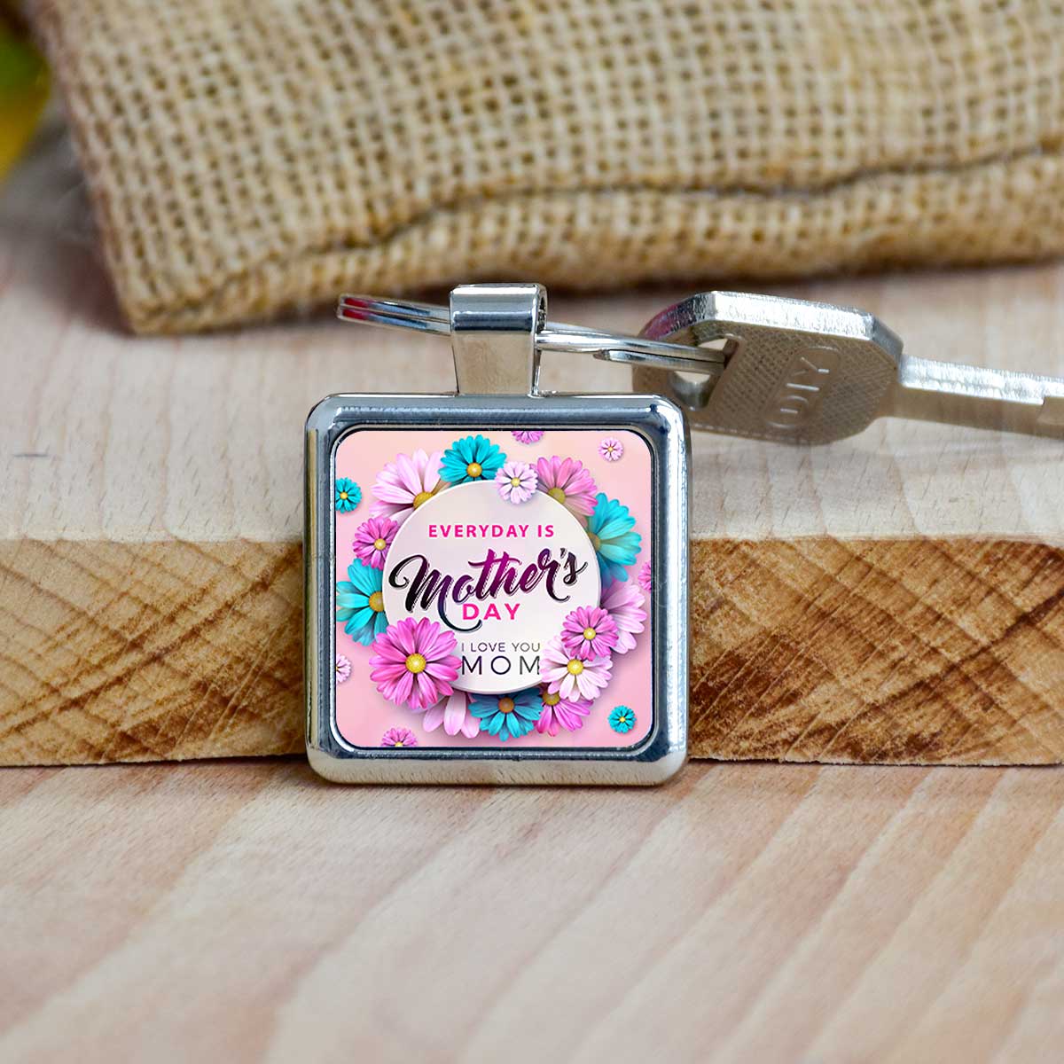 Everyday Is Mother's Day Square Metal Keychain Gift For Mom