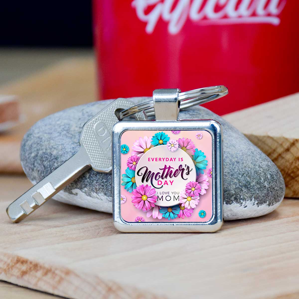 Everyday Is Mother's Day Square Metal Keychain Gift For Mom
