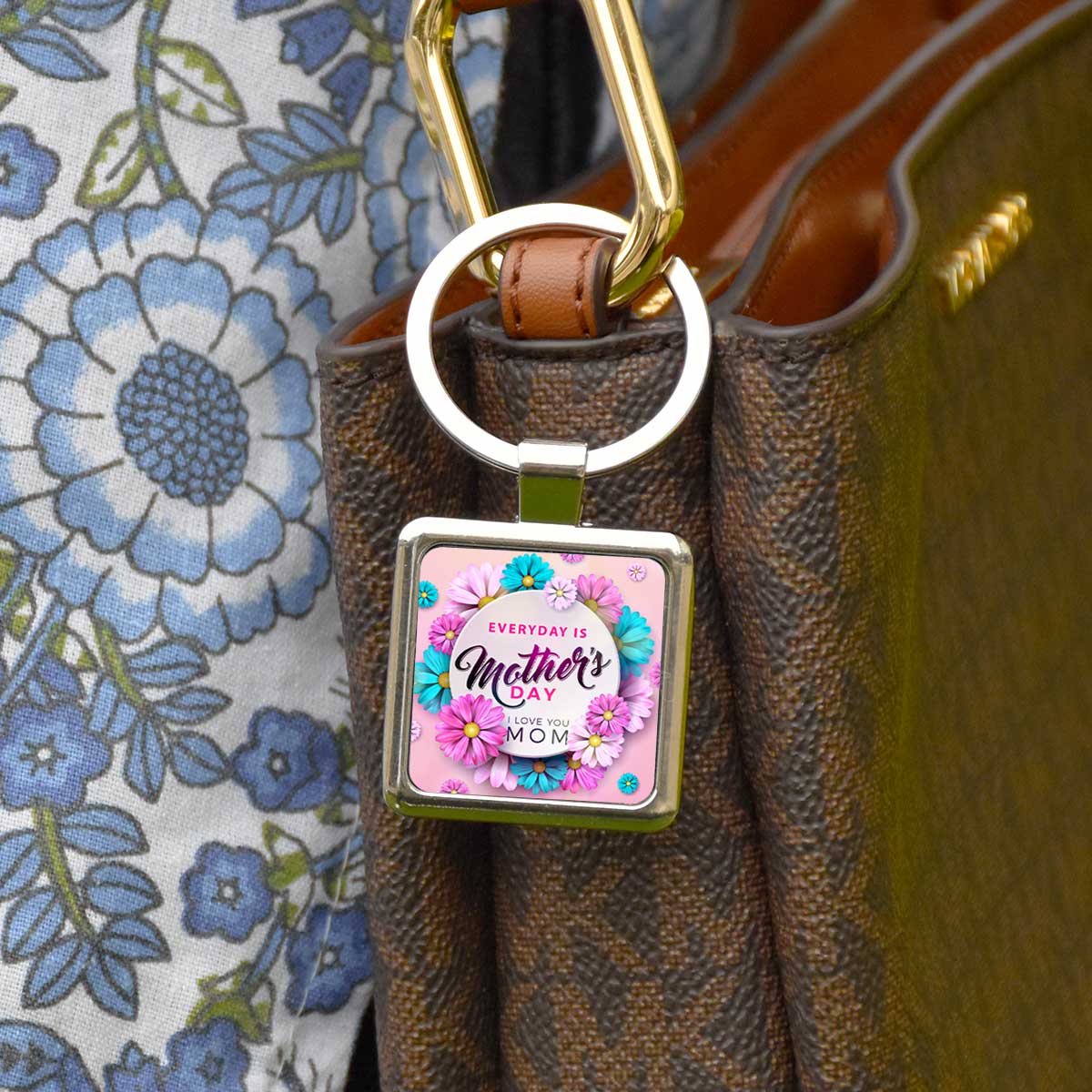 Everyday Is Mother's Day Square Metal Keychain Gift For Mom