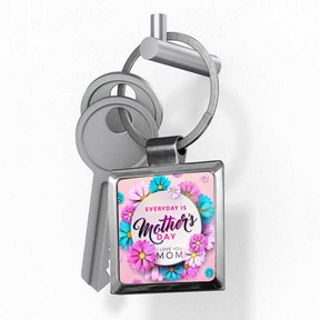 Happy Mothers Day My Mom Square Metal Keychain