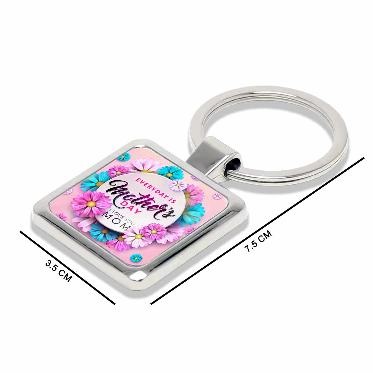 Happy Mothers Day My Mom Square Metal Keychain