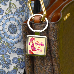 My Mother My God Square Metal Keychain Gift For Mom