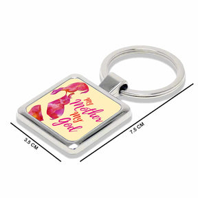 My Mother My God Square Metal Keychain