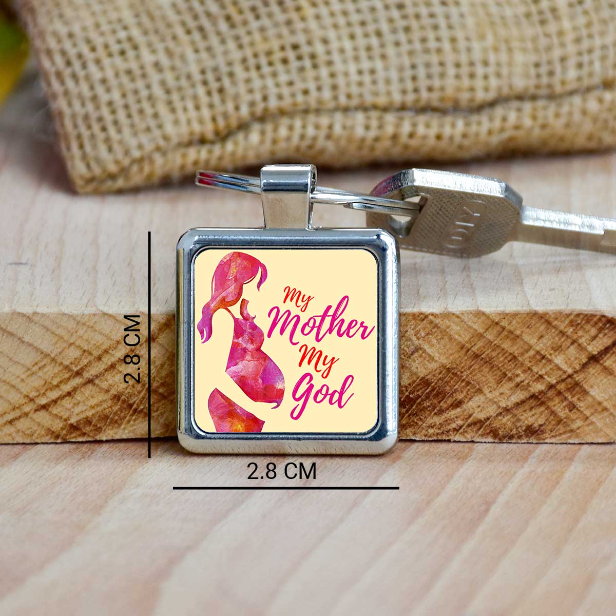 My Mother My God Square Metal Keychain Gift For Mom
