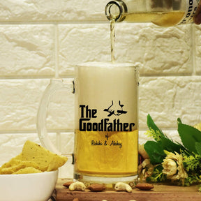 Customized The Goodfather Transparent Beer Mug For Dad