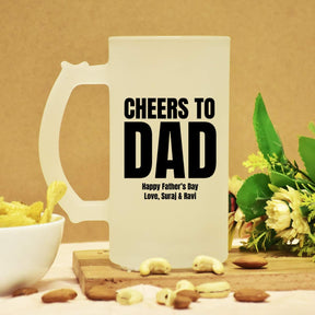 Customized Cheers to Dad Transparent Beer Mug For Father's Day