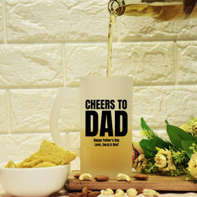 Customized Cheers to Dad Transparent Beer Mug For Father's Day