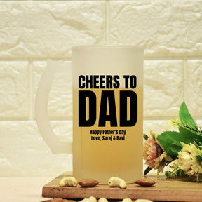 Customized Cheers to Dad Transparent Beer Mug For Father's Day