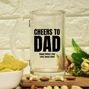 Customized Cheers to Dad Transparent Beer Mug For Father's Day